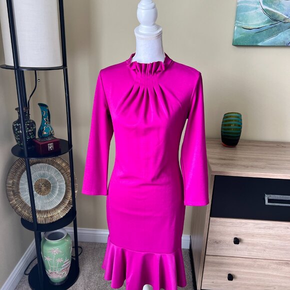 Purple Cranberry Kai Milan Dress Flare Peplum Bottom - Picture 2 of 4